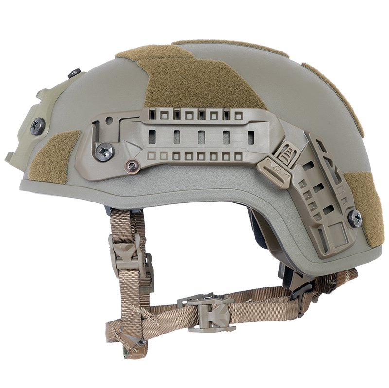 NIJ IIIA+ certified helmet AMP-1 E in high cut made by Busch PROtective - left side