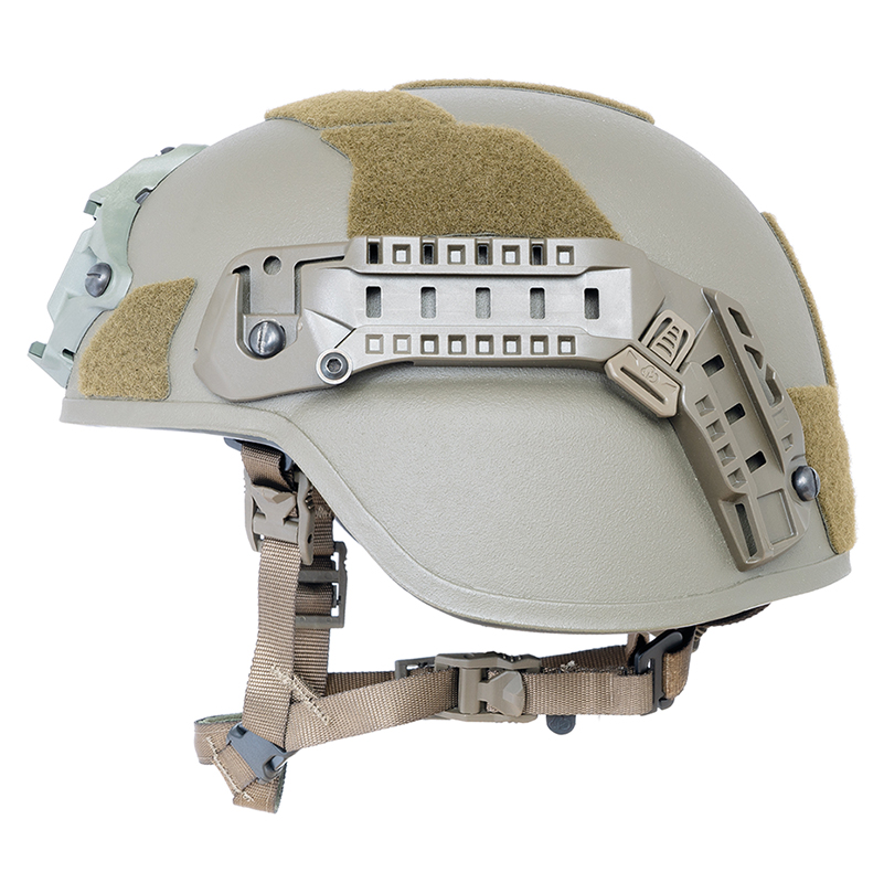Ballistic helmet AMP-1 TP in high cut made by Busch PROtective for patrol officers - left side