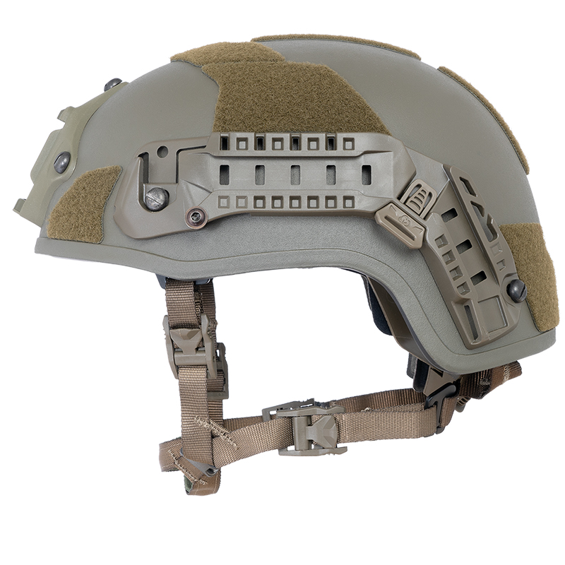 Ballistic helmet AMP-1 TP in high cut from left side made by Busch PROtective