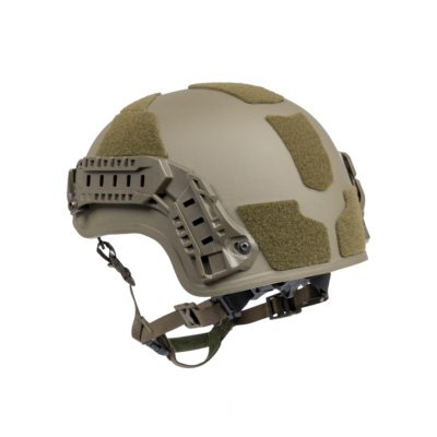 busch-protective-ballistic-helmet-AMP-1X-MidCut-Green-back_left_144dpi Ballistic, boltless helmet AMP-1 X in high cut for law enforcement operations. Photo from the back left.