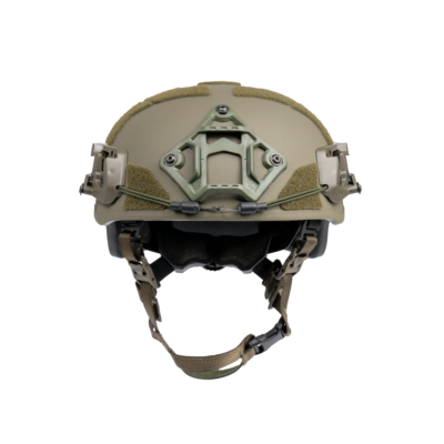 busch-protective-ballistic-helmet-AMP-1X-MidCut-Green-front_144dpi Ballistic, boltless helmet AMP-1 X in high cut for law enforcement operations. Photo from the front.