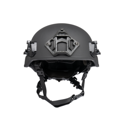 busch-protective-ballistic-helmet-AMP_1_X_MidCut_black_front_144dpi Ballistic, boltless helmet AMP-1 X in black and mid cut for law enforcement. Photo from the front.