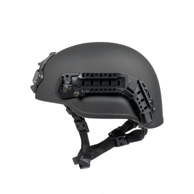 busch-protective-ballistic-helmet-AMP_1_X_MidCut_black_side_left_144dpi Ballistic, boltless helmet AMP-1 X in black and mid cut for law enforcement. Photo from the left.